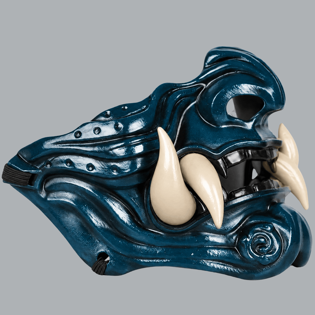 Space Armory Samurai Oni Mask - Petrol / Bone Masks